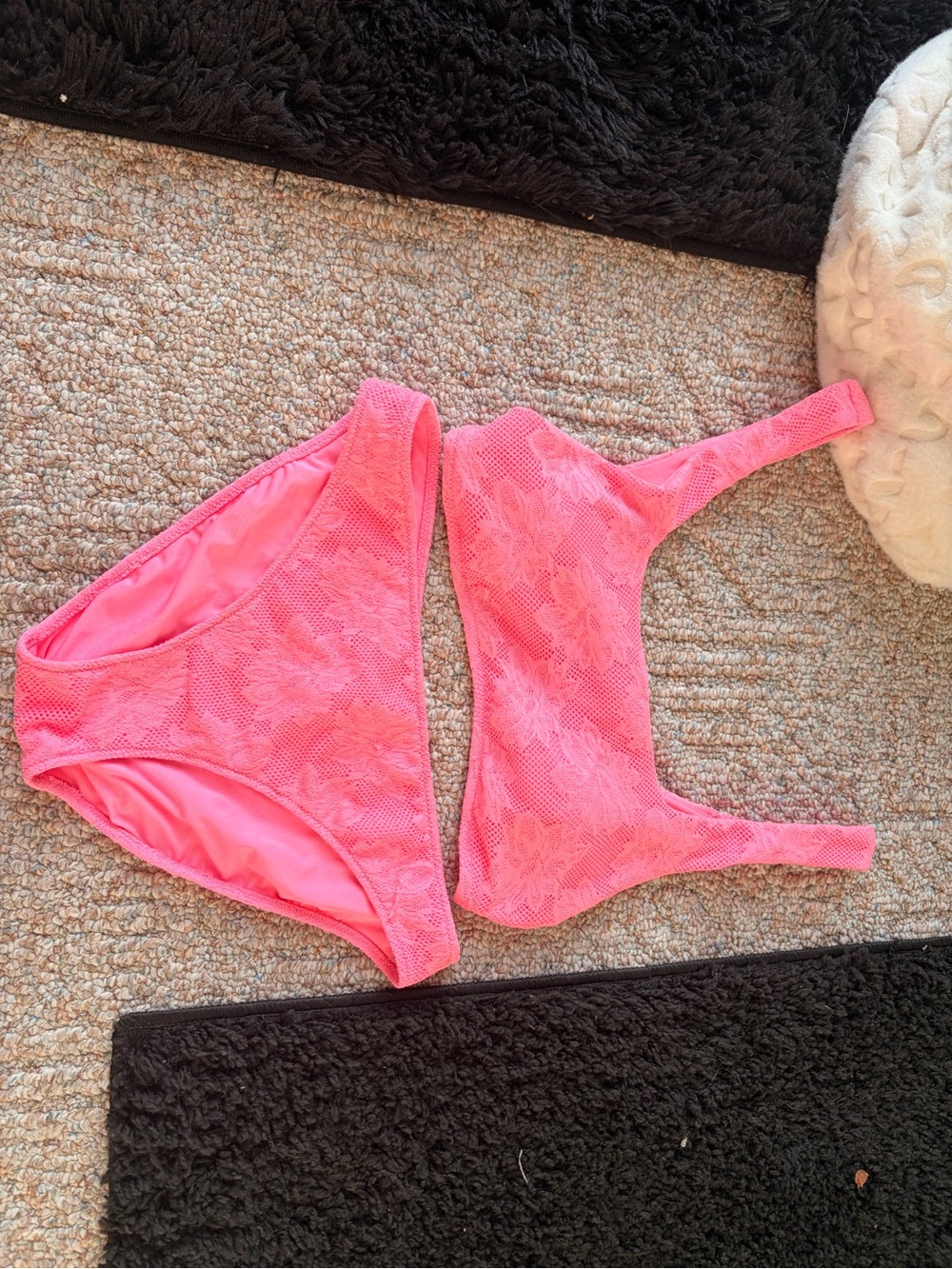 aerie Neon Pink Lace Bikini Set